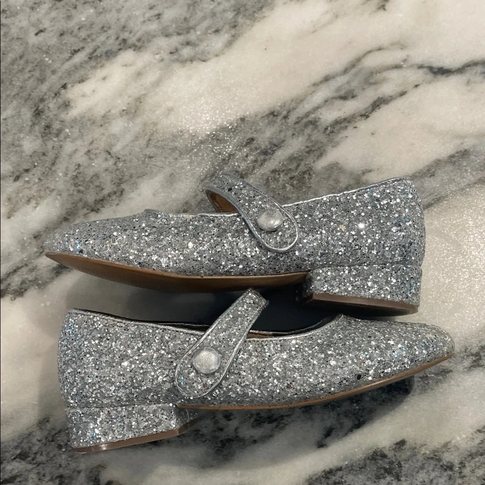 J.Crew Girls' K12 slip on glitter-low heel Mary Jane Shoes